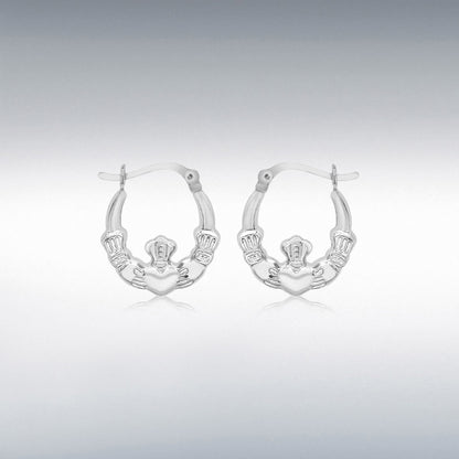 STERLING SILVER CLADDAGH CREOLE  LADIES EARRINGS