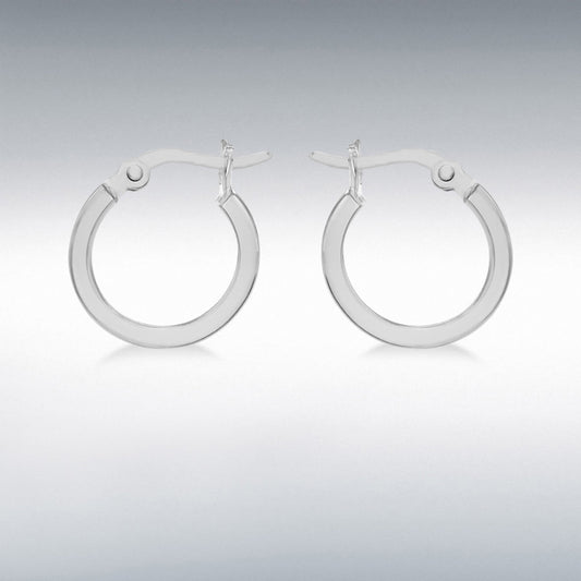 Ladies sterling silver square tube creole earrings